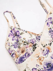 Floral Print Bodycon Maxi Dress with Spaghetti Straps