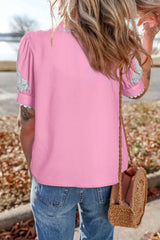 Floral Print Button-Down Short Sleeve Shirt