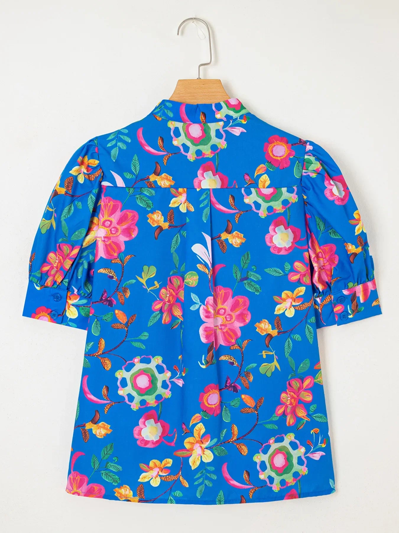 Floral Print Button-Up Short Sleeve Shirt