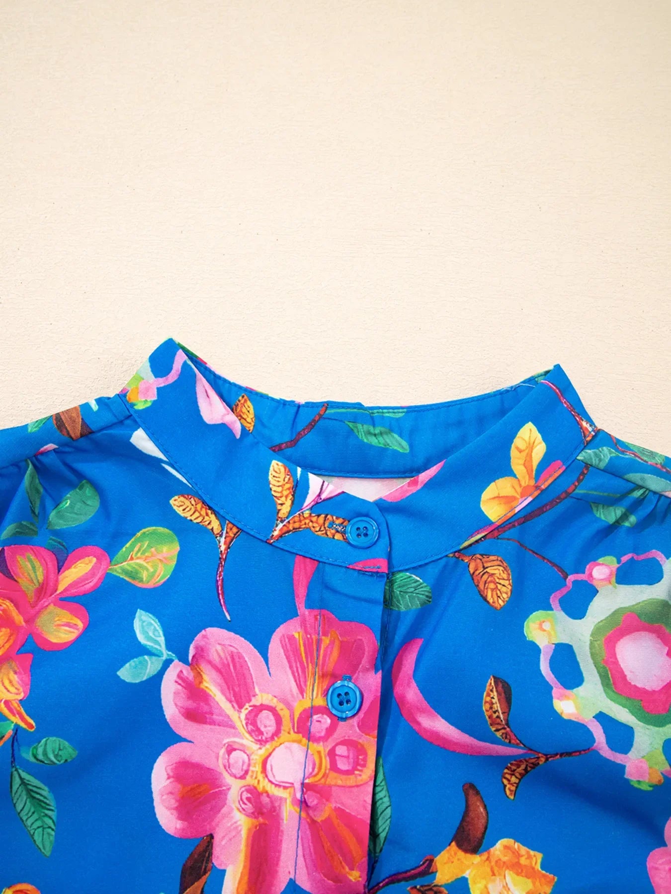 Floral Print Button-Up Short Sleeve Shirt