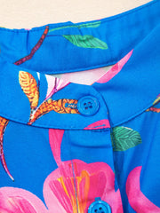 Floral Print Button-Up Short Sleeve Shirt