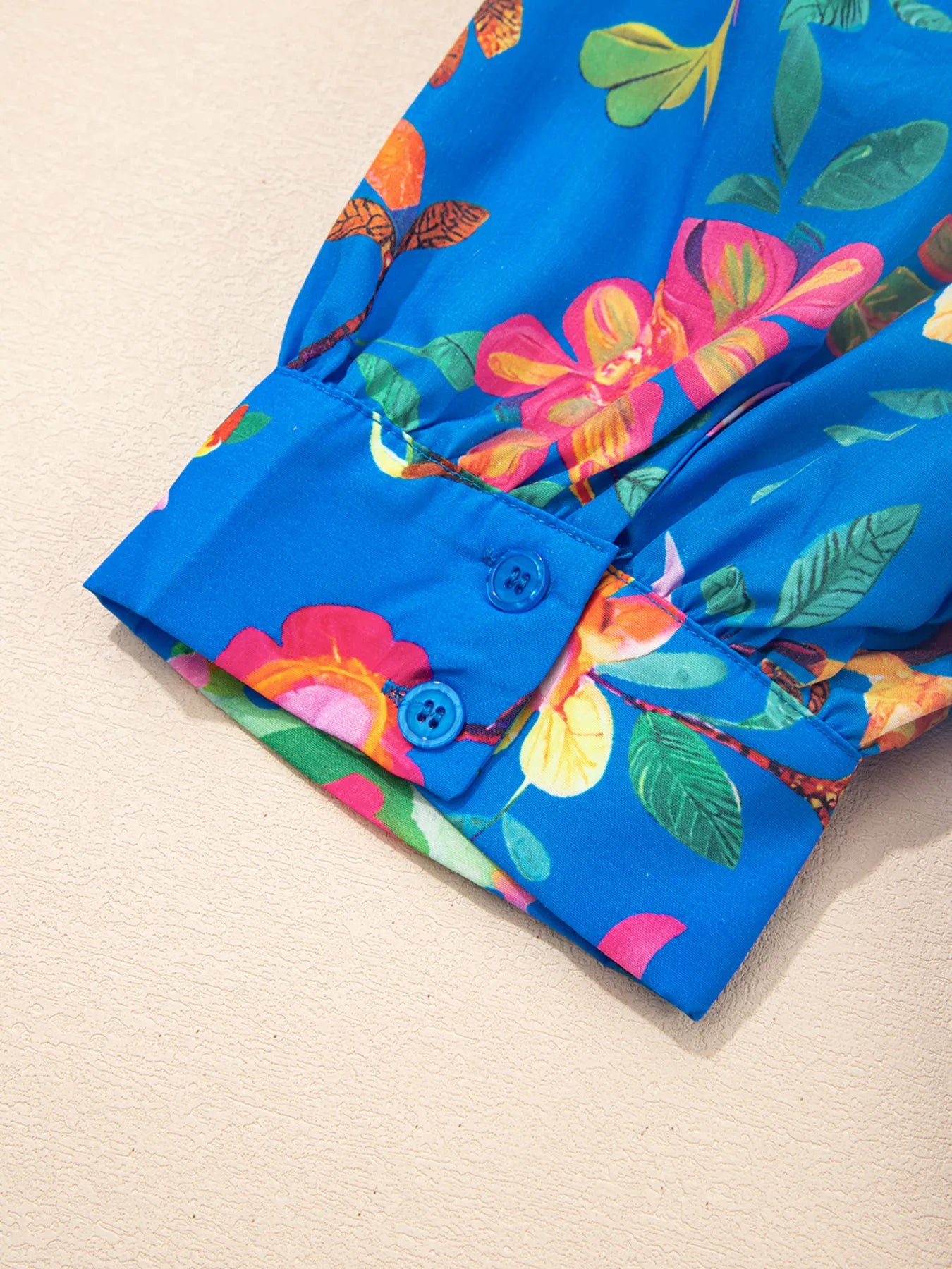 Floral Print Button-Up Short Sleeve Shirt