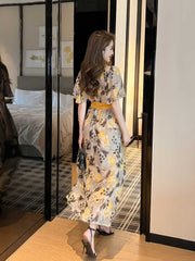Floral Print Empire Waist Maxi Dress