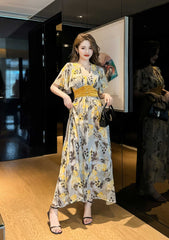 Floral Print Empire Waist Maxi Dress