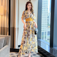 Floral Print Empire Waist Maxi Dress