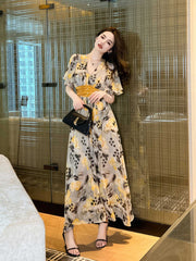 Floral Print Empire Waist Maxi Dress