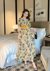 Floral Print Empire Waist Maxi Dress