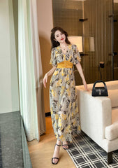 Floral Print Empire Waist Maxi Dress