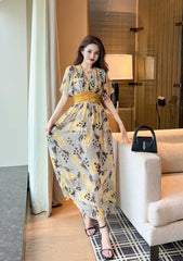 Floral Print Empire Waist Maxi Dress