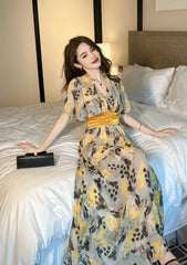 Floral Print Empire Waist Maxi Dress