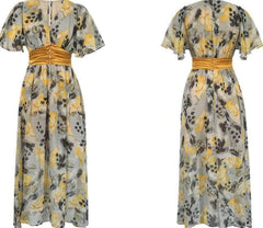 Floral Print Empire Waist Maxi Dress