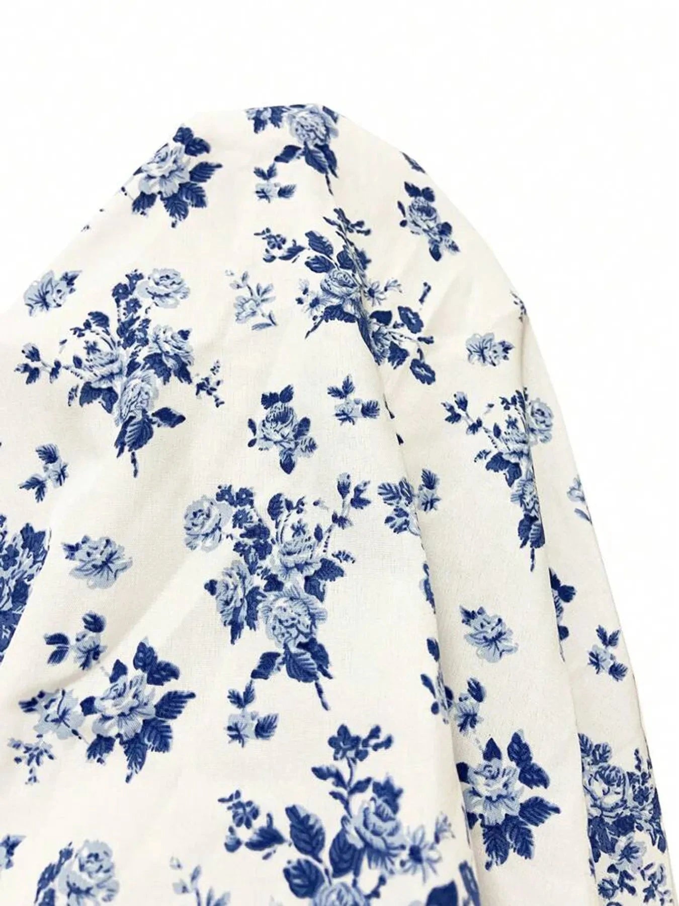 Floral Print Flounce Sleeve Maxi Dress