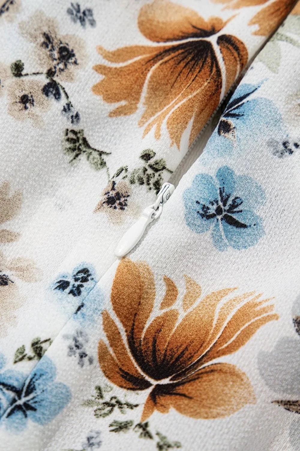 Floral Print Flounce Sleeve Midi Dress