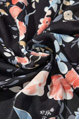 Floral Print Flounce Sleeve Midi Dress