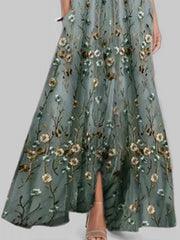 Floral Print Half Sleeve Maxi Dress