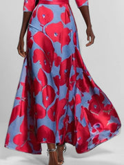 Floral Print Half Sleeve Maxi Dress