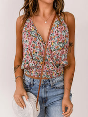 Floral Print Halter Cami Floral / M