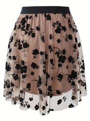 Floral Print High Waist Mini Skirt