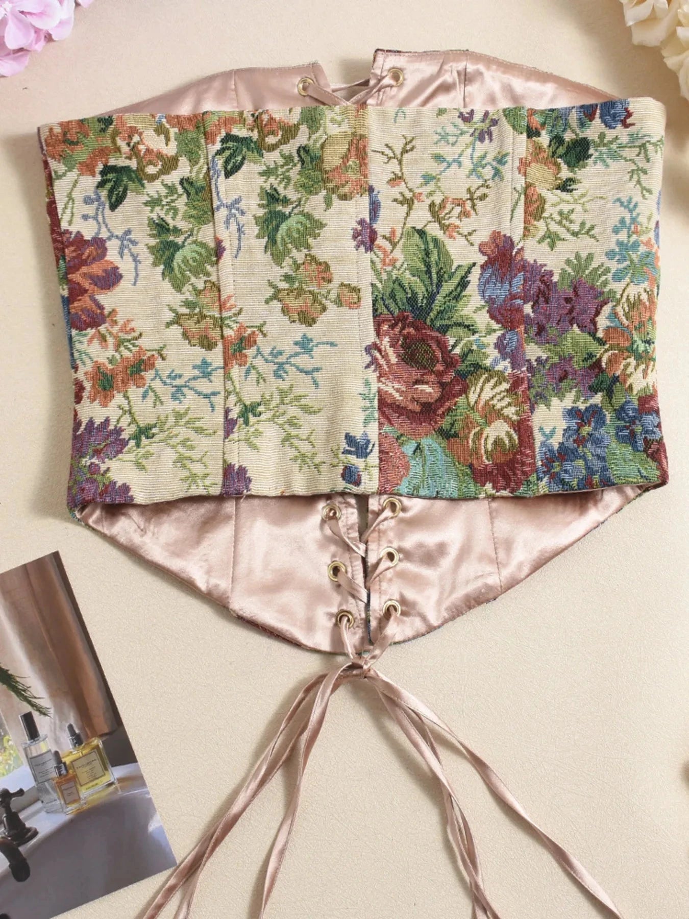 Floral Print Lace Up Tube Top