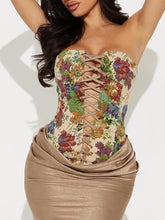 Floral Print Lace Up Tube Top Floral / S