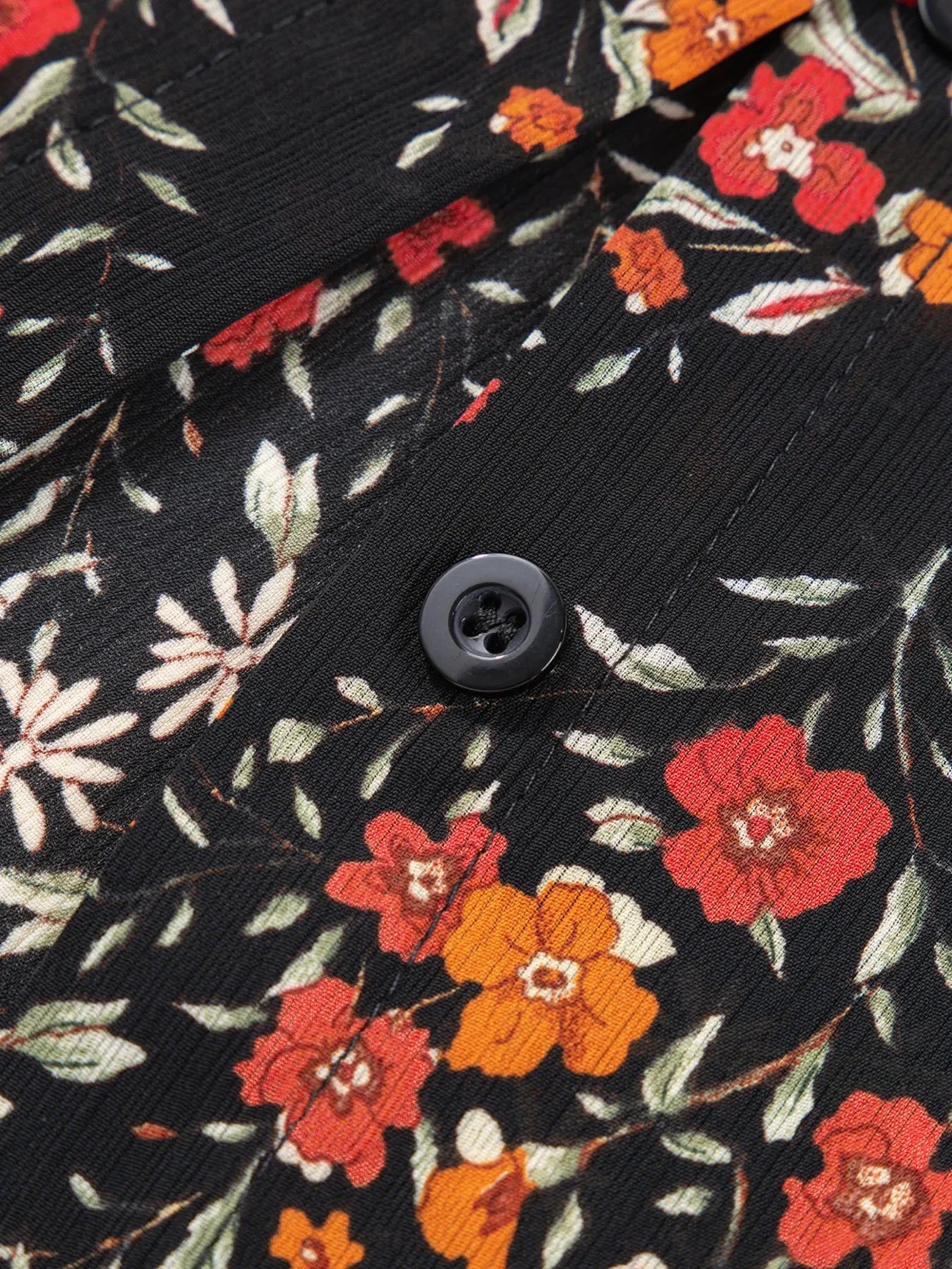 Floral Print Lantern Sleeve Loose Shirt