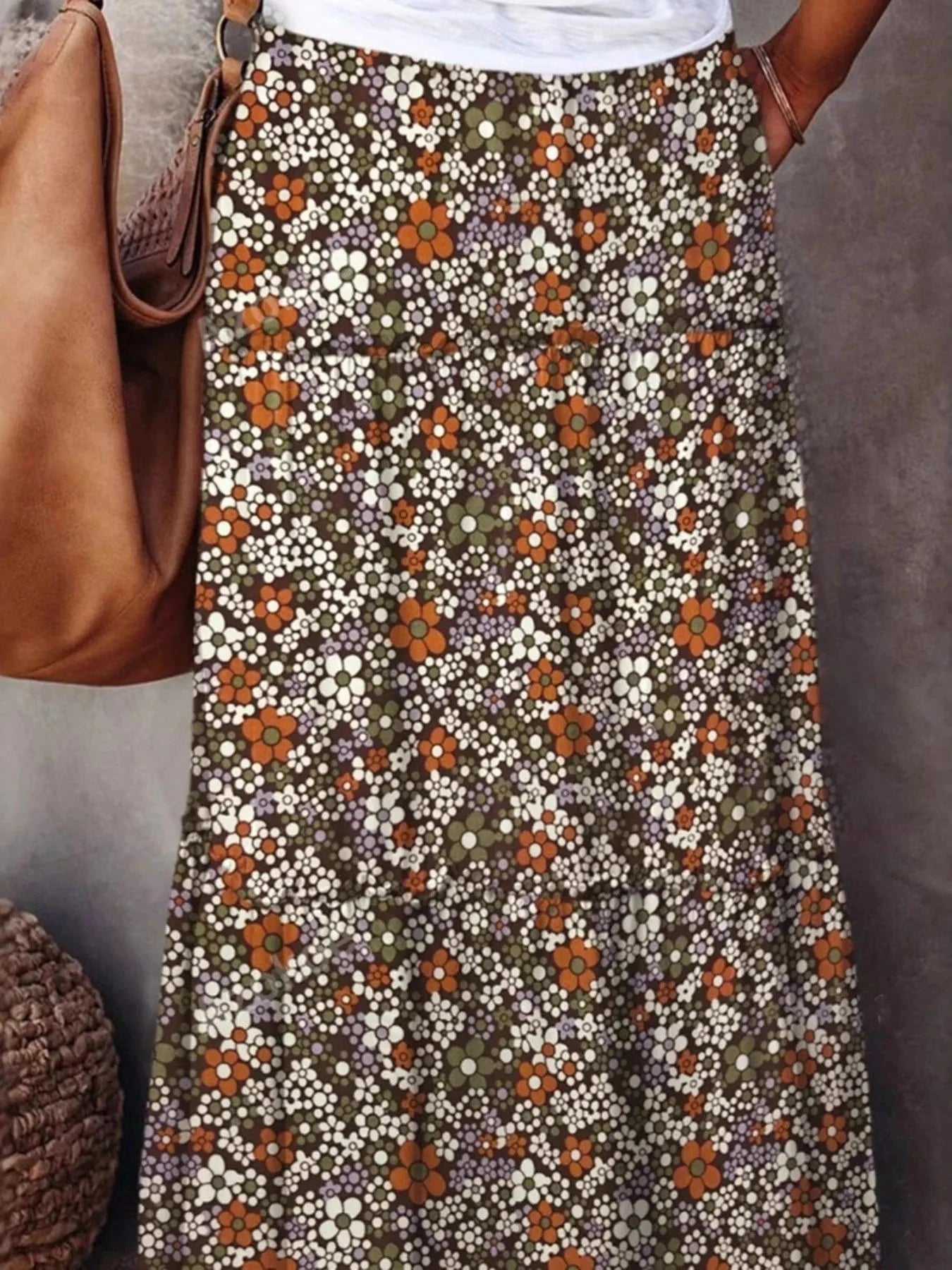 Floral Print Maxi Skirt