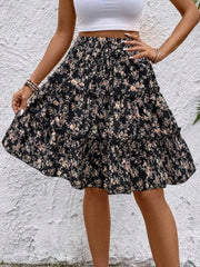 Floral Print Midi Skirt