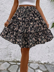 Floral Print Midi Skirt