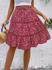 Floral Print Midi Skirt