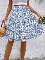 Floral Print Midi Skirt