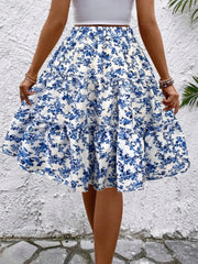 Floral Print Midi Skirt