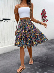Floral Print Midi Skirt