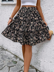 Floral Print Midi Skirt