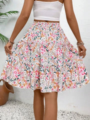 Floral Print Midi Skirt