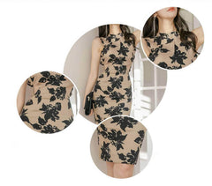 Floral Print Open Back Knot Tie Dress