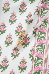 Floral Print Puff Sleeve Tie Neck Ruffled Hem Dress