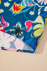 Floral Print Ruffle Sleeve Loose Blouse