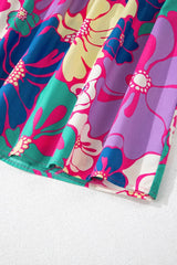 Floral Print Shirred Spaghetti Strap Loose Maxi Dress