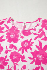 Floral Print Short Sleeve Casual Blouse