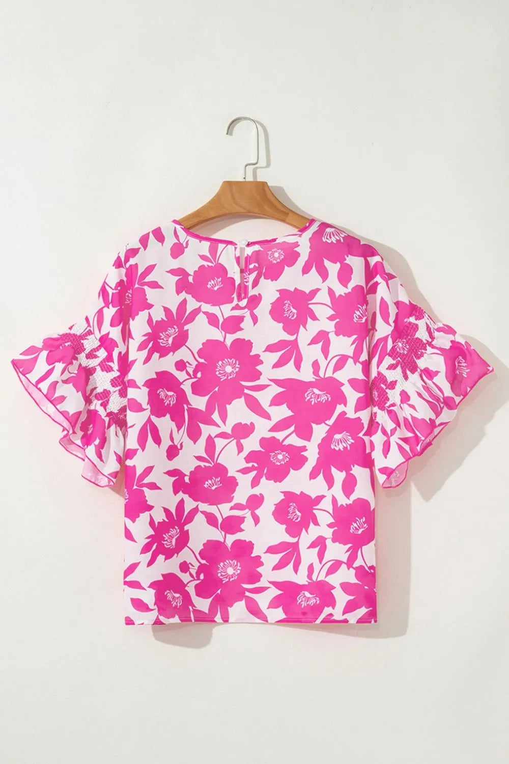 Floral Print Short Sleeve Casual Blouse