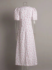 Floral Print Short Sleeve Dress