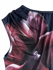 Floral Print Sleeveless Bodycon Maxi Dress