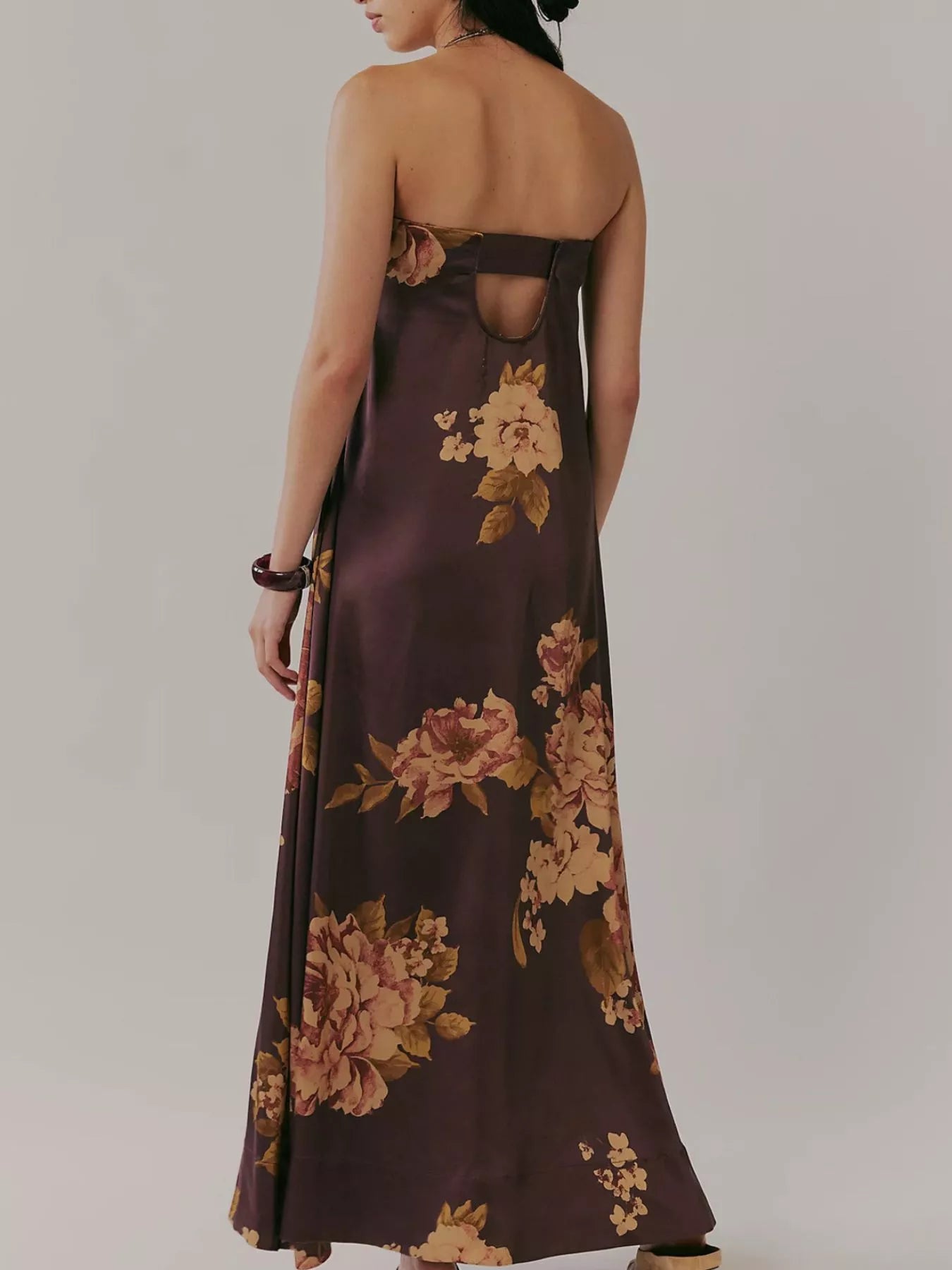 Floral Print Sleeveless Maxi Dress