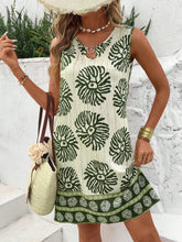 Floral Print Sleeveless Summer Mini Dress Matcha Green / S