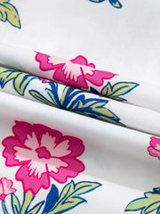 Floral Print Striped V Neck Blouse