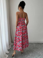 Floral Print Sweetheart Neck Cami Dress
