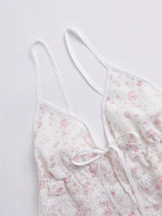 Floral Print Tie Front Cami