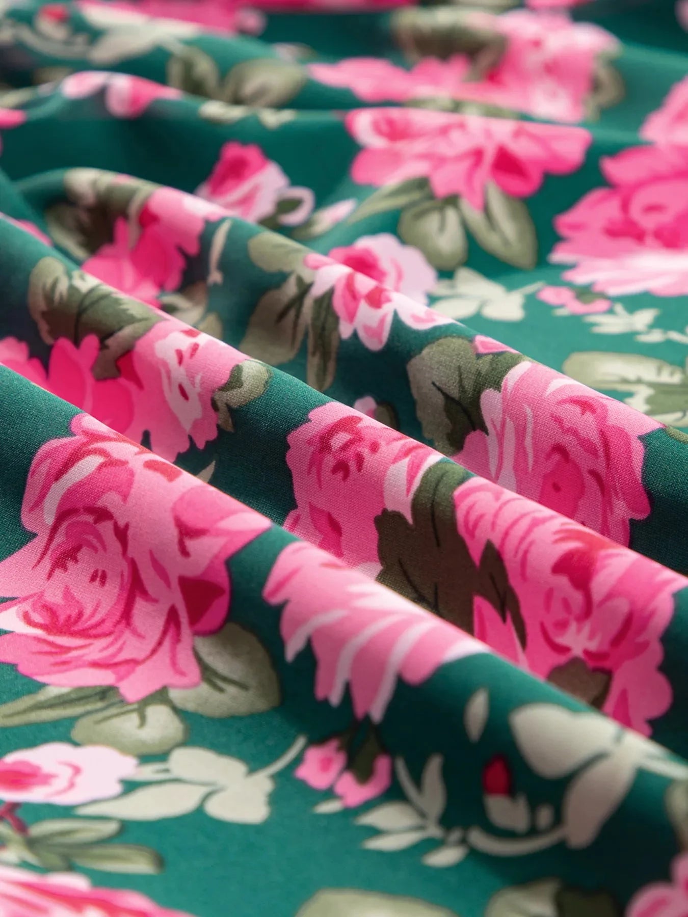 Floral Printed Tied Collar Puff Sleeve Blouse