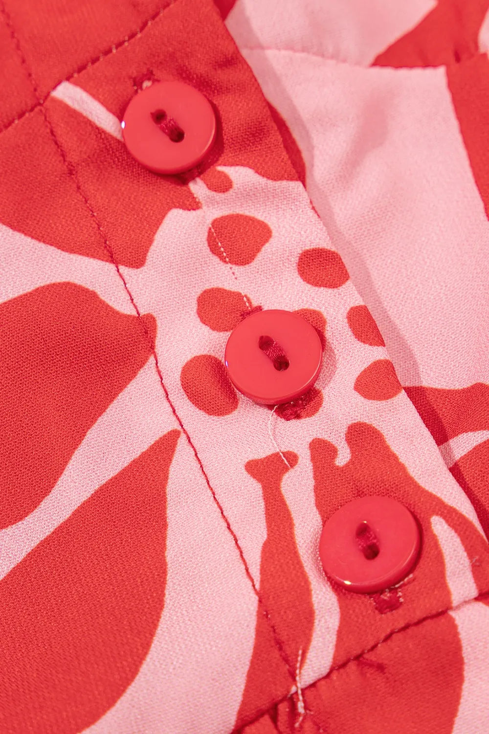 Floral Ruffled V-Neck Midi Dress with Button Front