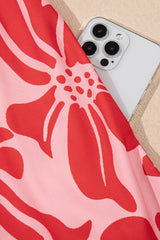 Floral Ruffled V-Neck Midi Dress with Button Front